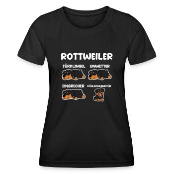 Hund Rottweiler - Frauen Funktions-T-Shirt - Schwarz - Vorne - AI Model Female 172 light (172cm)