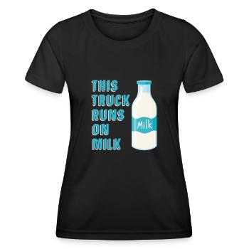 Cow Milk Milk Truck - Women's Functional T-Shirt - black - Front - AI Model Female 172 light (172cm)