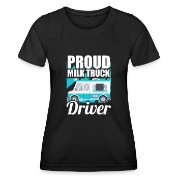 Cow Milk Milk Truck - Women's Functional T-Shirt - black - Front - AI Model Female 172 light (172cm)