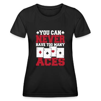 Poker Texas Hold’em Vous ne pouvez jamais avoir trop d’ac - T-shirt sport Femme - noir - Devant - AI Model Female 172 light (172cm)