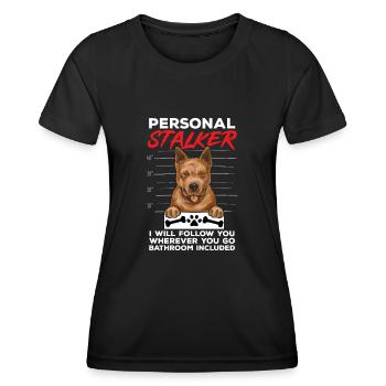 Australian Cattle Dog Red Blue Heeler - Women's Functional T-Shirt - black - Front - AI Model Female 172 light (172cm)