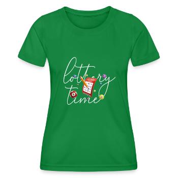 Lottery Bingo Time - Women's Functional T-Shirt - kelly green - Front - AI Model Female 172 dark (172cm)