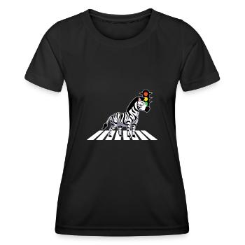 Zebra - Frauen Funktions-T-Shirt - Schwarz - Vorne - AI Model Female 172 light (172cm)