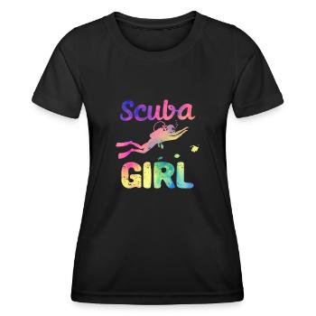Scuba Girl Lustig Tiefseetauchen Mädchen Taucher - Frauen Funktions-T-Shirt - Schwarz - Vorne - AI Model Female 172 light (172cm)