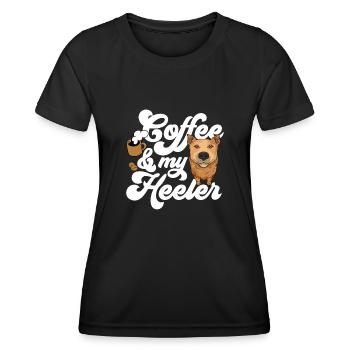 Australian Cattle Dog Red Blue Heeler - Women's Functional T-Shirt - black - Front - AI Model Female 172 light (172cm)