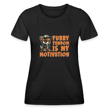 Furry Fandom Fursuits Cute - Women's Functional T-Shirt - black - Front - AI Model Female 172 light (172cm)