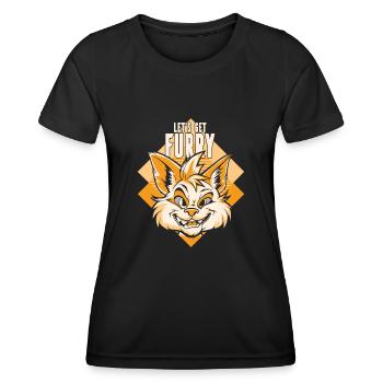 Furry Fandom Fursuits - Women's Functional T-Shirt - black - Front - AI Model Female 172 light (172cm)
