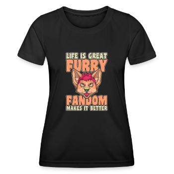 Furry Fandom Fursuits Life - Women's Functional T-Shirt - black - Front - AI Model Female 172 light (172cm)