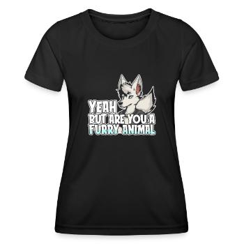Furry Fandom Fursuits - Women's Functional T-Shirt - black - Front - AI Model Female 172 light (172cm)