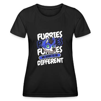 Furry Fandom Fursuits Funny - Women's Functional T-Shirt - black - Front - AI Model Female 172 light (172cm)