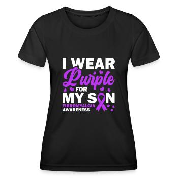Fibromyalgia Awareness I wear purple for - Women's Functional T-Shirt - black - Front - AI Model Female 172 light (172cm)