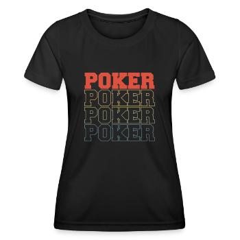 Poker Vintage Cartes à Jouer Aces Spades Texas Hold - T-shirt sport Femme - noir - Devant - AI Model Female 172 light (172cm)