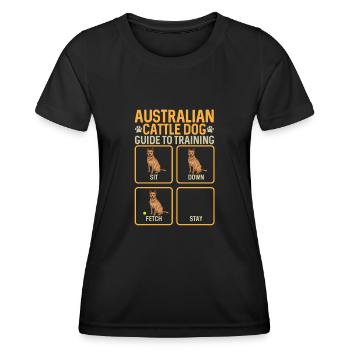 Australian Cattle Dog Red Blue Heeler - Frauen Funktions-T-Shirt - Schwarz - Vorne - AI Model Female 172 light (172cm)
