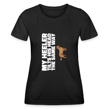 Australian Cattle Dog Red Blue Heeler - Frauen Funktions-T-Shirt - Schwarz - Vorne - AI Model Female 172 light (172cm)