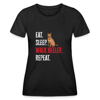 Australian Cattle Dog Red Blue Heeler - Frauen Funktions-T-Shirt - Schwarz - Vorne - AI Model Female 172 light (172cm)