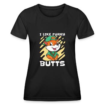 Furry Fandom Fursuits Funny - Women's Functional T-Shirt - black - Front - AI Model Female 172 light (172cm)