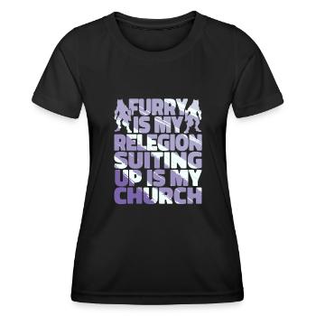 Furry Fandom Fursuits - Women's Functional T-Shirt - black - Front - AI Model Female 172 light (172cm)
