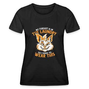 Furry Fandom Fursuits - Women's Functional T-Shirt - black - Front - AI Model Female 172 light (172cm)