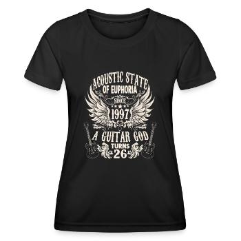 musicien anniversaire guitariste rocker né en 1997 - T-shirt sport Femme - noir - Devant - AI Model Female 172 light (172cm)