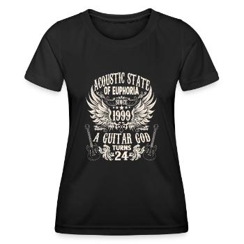 guitar fan musician guitarists birthday 1999 - Frauen Funktions-T-Shirt - Schwarz - Vorne - AI Model Female 172 light (172cm)