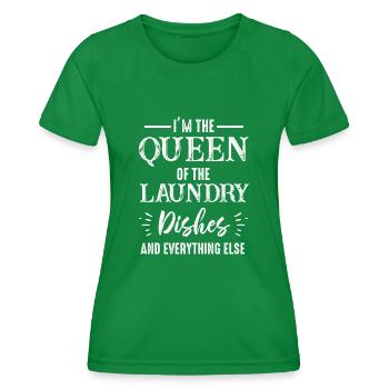Königin der Wäsche, des Geschirrs und alles andere - Frauen Funktions-T-Shirt - Kelly Green - Vorne - AI Model Female 172 dark (172cm)