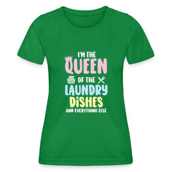 Königin der Wäsche, des Geschirrs und alles andere - Frauen Funktions-T-Shirt - Kelly Green - Vorne - AI Model Female 172 dark (172cm)