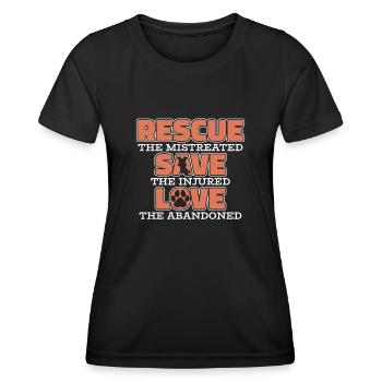 Hund Rettungshund Hunderettung - Frauen Funktions-T-Shirt - Schwarz - Vorne - AI Model Female 172 light (172cm)