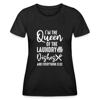 Königin der Wäsche, des Geschirrs und alles andere - Frauen Funktions-T-Shirt - Schwarz - Vorne - AI Model Female 172 light (172cm)