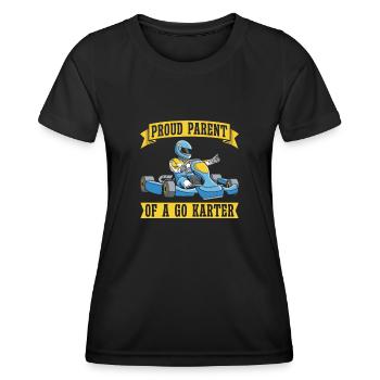 Go Kart Kartfahren Kartfahrer Elternteil - Frauen Funktions-T-Shirt - Schwarz - Vorne - AI Model Female 172 light (172cm)