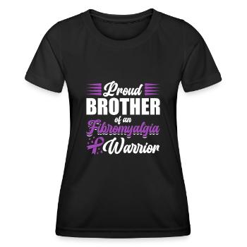 Proud brother of a fibromyalgia warrior - Women's Functional T-Shirt - black - Front - AI Model Female 172 light (172cm)