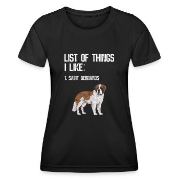 St. Bernard St. Bernard Dog Dog - Women's Functional T-Shirt - black - Front - AI Model Female 172 light (172cm)