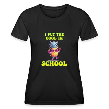 Ich setze die Coolness in School Boy Girl - Frauen Funktions-T-Shirt - Schwarz - Vorne - AI Model Female 172 light (172cm)