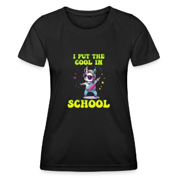 Ich setze die Coolness in School Boy Girl - Frauen Funktions-T-Shirt - Schwarz - Vorne - AI Model Female 172 light (172cm)