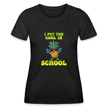Ich setze die Coolness in School Boy Girl - Frauen Funktions-T-Shirt - Schwarz - Vorne - AI Model Female 172 light (172cm)