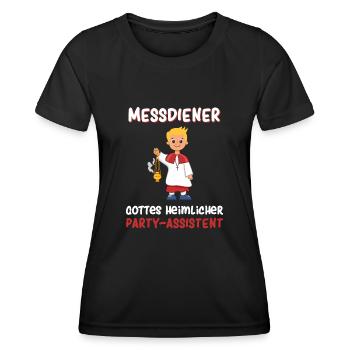 Messdiener Gottes heimlicher Party-Assistent - Frauen Funktions-T-Shirt - Schwarz - Vorne - AI Model Female 172 light (172cm)