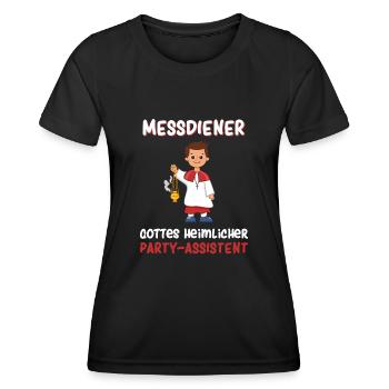 Messdiener Gottes heimlicher Party-Assistent - Frauen Funktions-T-Shirt - Schwarz - Vorne - AI Model Female 172 light (172cm)