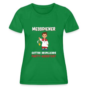 Messdiener Gottes heimlicher Party-Assistent - Frauen Funktions-T-Shirt - Kelly Green - Vorne - AI Model Female 172 dark (172cm)