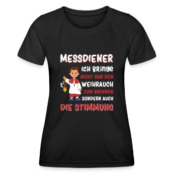 Messdiener Ministrant - Frauen Funktions-T-Shirt - Schwarz - Vorne - AI Model Female 172 light (172cm)