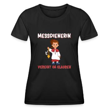 Messdiener Im Glauben Vereint - Frauen Funktions-T-Shirt - Schwarz - Vorne - AI Model Female 172 light (172cm)