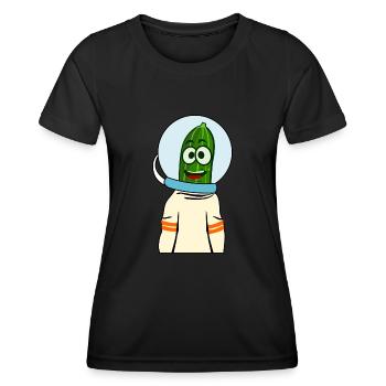 Gurke im Weltraum Astronauten Gurken - Frauen Funktions-T-Shirt - Schwarz - Vorne - AI Model Female 172 light (172cm)