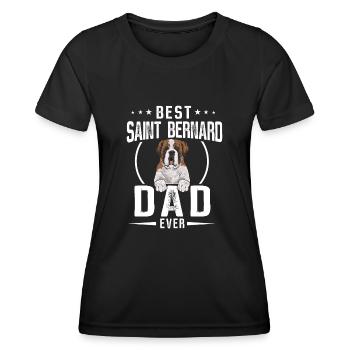 Saint-Bernard Chien Saint-Bernard - T-shirt sport Femme - noir - Devant - AI Model Female 172 light (172cm)