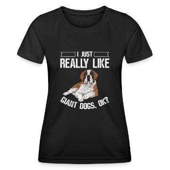 St. Bernard St. Bernard Dog Dog - Women's Functional T-Shirt - black - Front - AI Model Female 172 light (172cm)