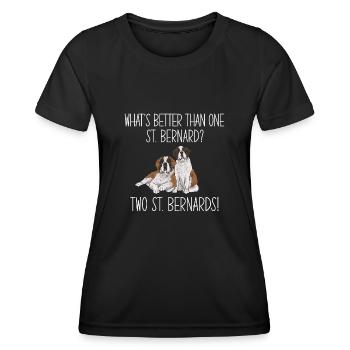 St. Bernard St. Bernard Dog Dog - Women's Functional T-Shirt - black - Front - AI Model Female 172 light (172cm)