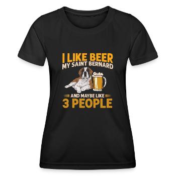 St. Bernard St. Bernard Dog Dog - Women's Functional T-Shirt - black - Front - AI Model Female 172 light (172cm)