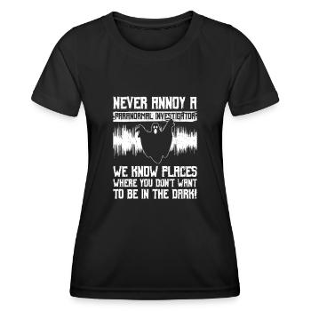 Paranormales Forscherdesign Für Paranormale - Frauen Funktions-T-Shirt - Schwarz - Vorne - AI Model Female 172 light (172cm)