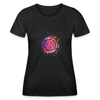 Aquarell Volleyball Liebhaber Fan Trainer - Frauen Funktions-T-Shirt - Schwarz - Vorne - AI Model Female 172 light (172cm)