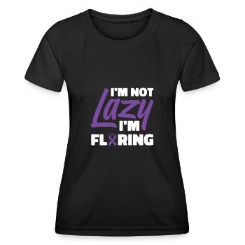 Fibromyalgie Rheuma Humor - Frauen Funktions-T-Shirt - Schwarz - Vorne - AI Model Female 172 light (172cm)