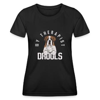 St. Bernard St. Bernard Dog Dog - Women's Functional T-Shirt - black - Front - AI Model Female 172 light (172cm)