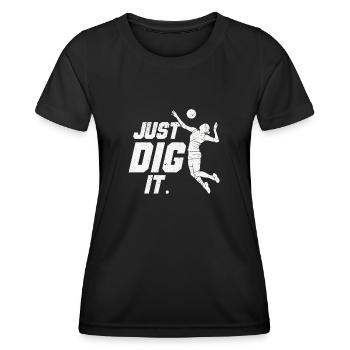 Just Dig It Funny Beach Volleyball Player Team - T-shirt sport Femme - noir - Devant - AI Model Female 172 light (172cm)