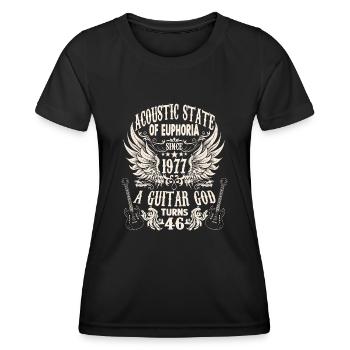 Hobby musician guitarist birthday 1977 - Frauen Funktions-T-Shirt - Schwarz - Vorne - AI Model Female 172 light (172cm)